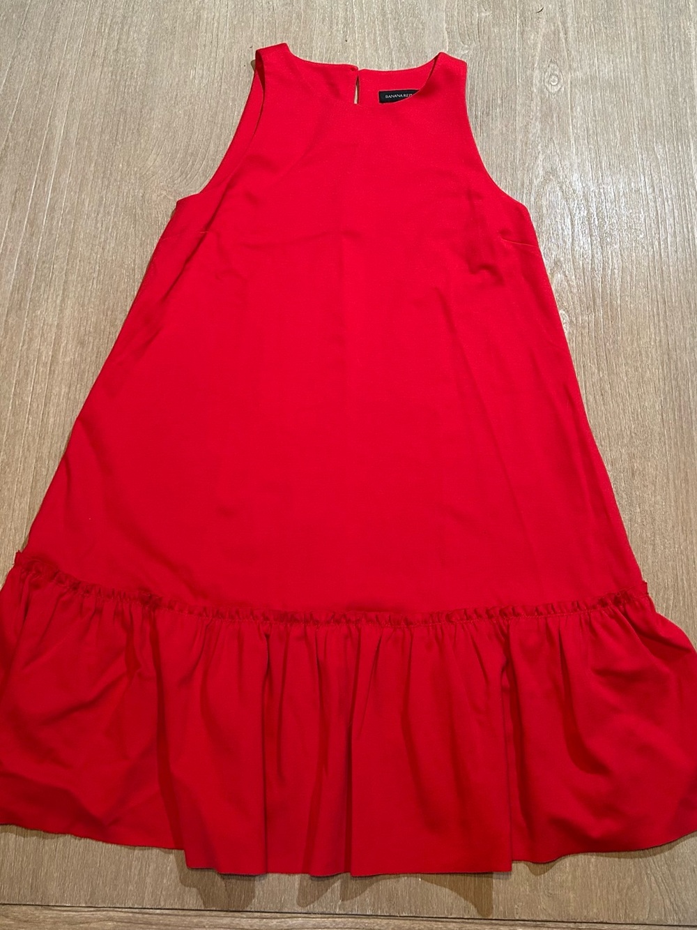 Banana Republic Red Sleeveless Ruffle Hem Mini Dress - Size 0 Petite